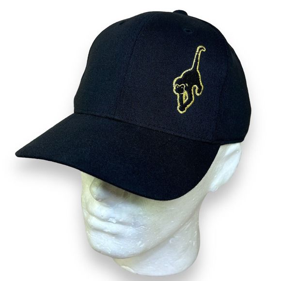 12 Monkeys Vapor Hat Flexfit Black Strapback Adjustable Cap Gold Logo Vape Brand - Picture 12 of 12